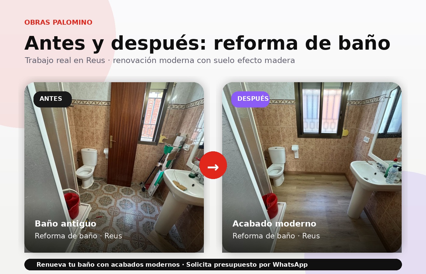 Antes y después baño en Reus