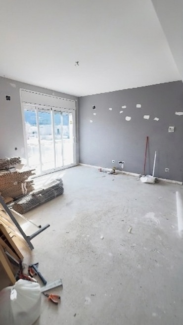 Antes piso parquet y pintura Montblanc